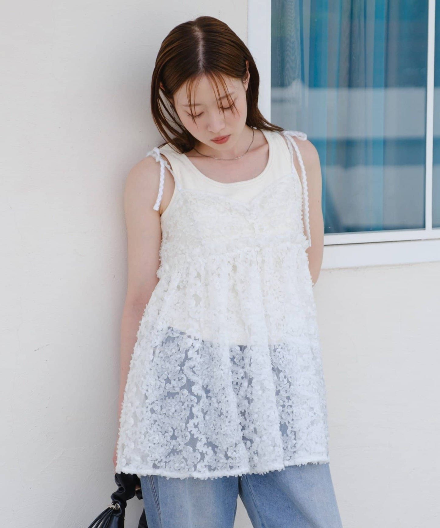 Kastane 2way 花花薄紗吊帶背心