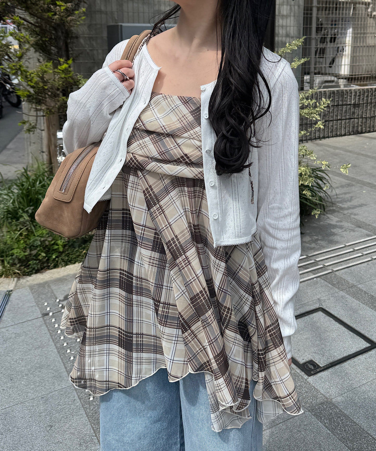 Kastane 格紋不規則下擺背心