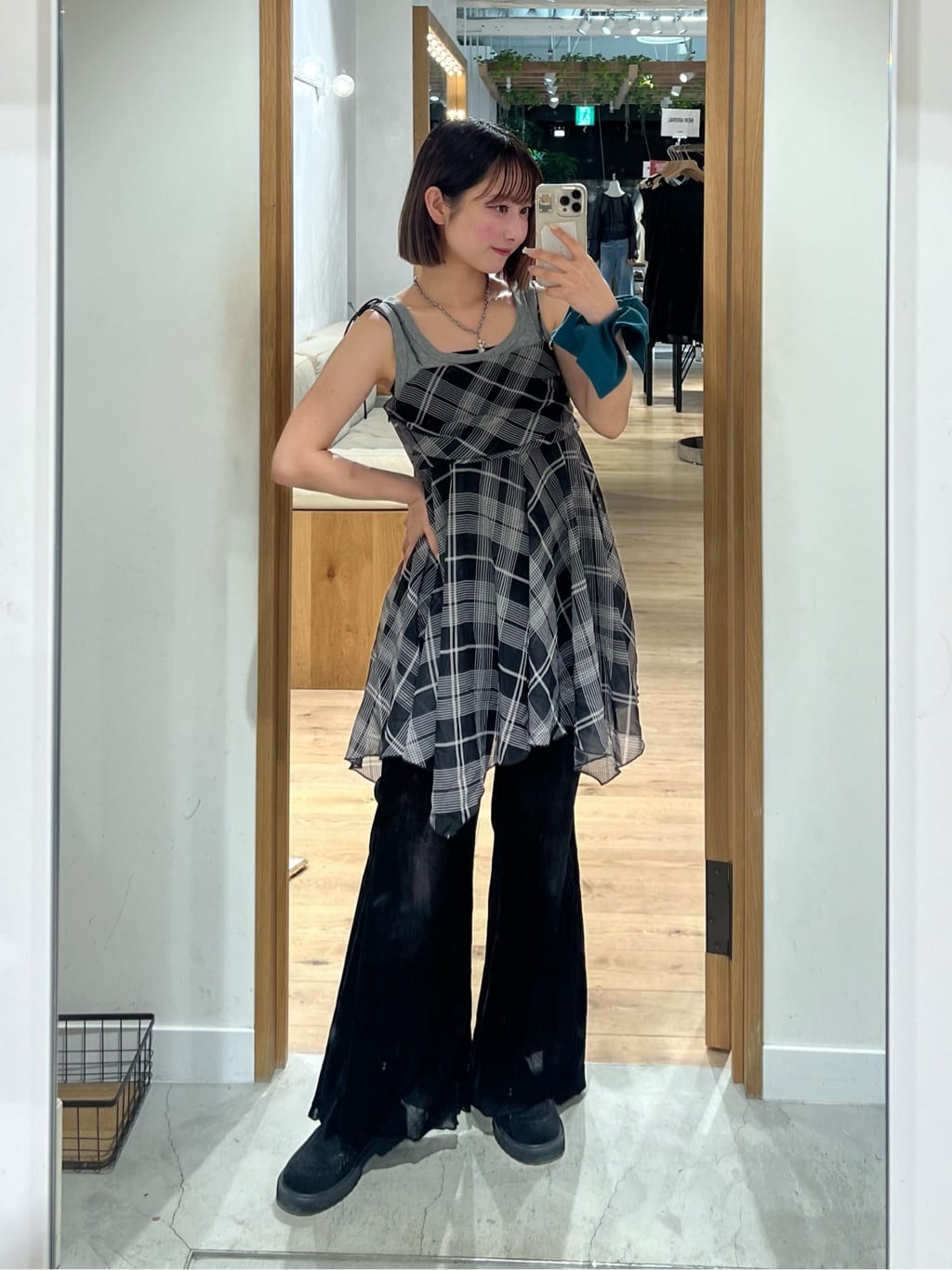 Kastane 格紋不規則下擺背心