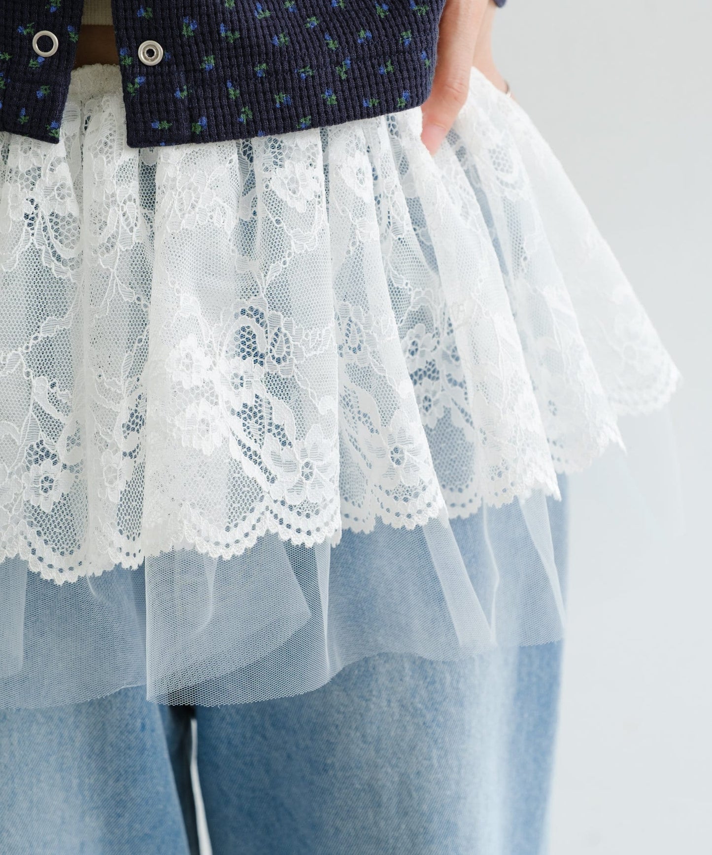 Kastane tulle wrap mini skirt