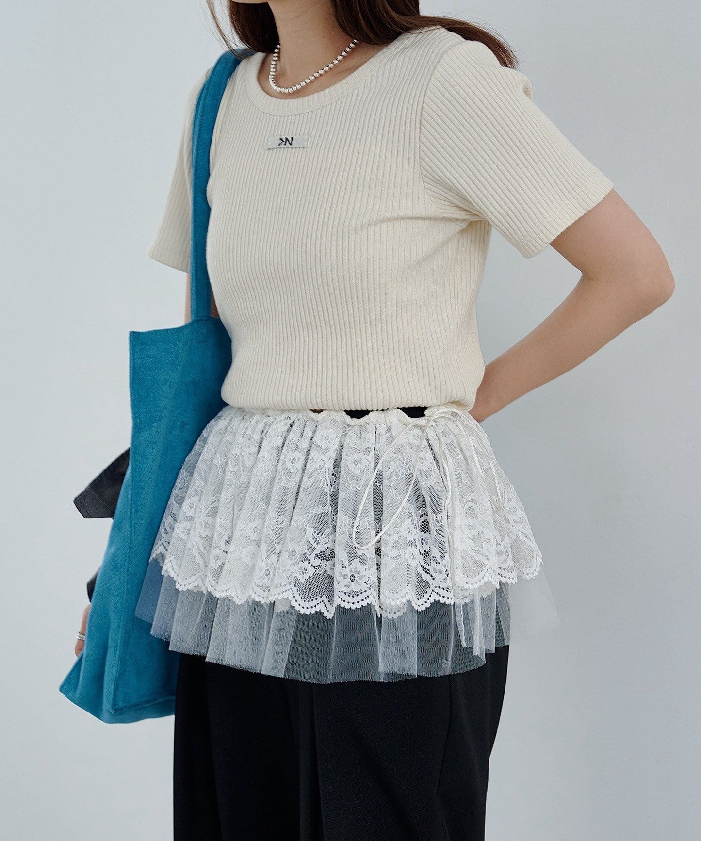 Kastane tulle wrap mini skirt