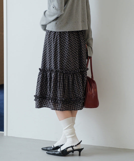 Kastane 荷葉邊中長裙