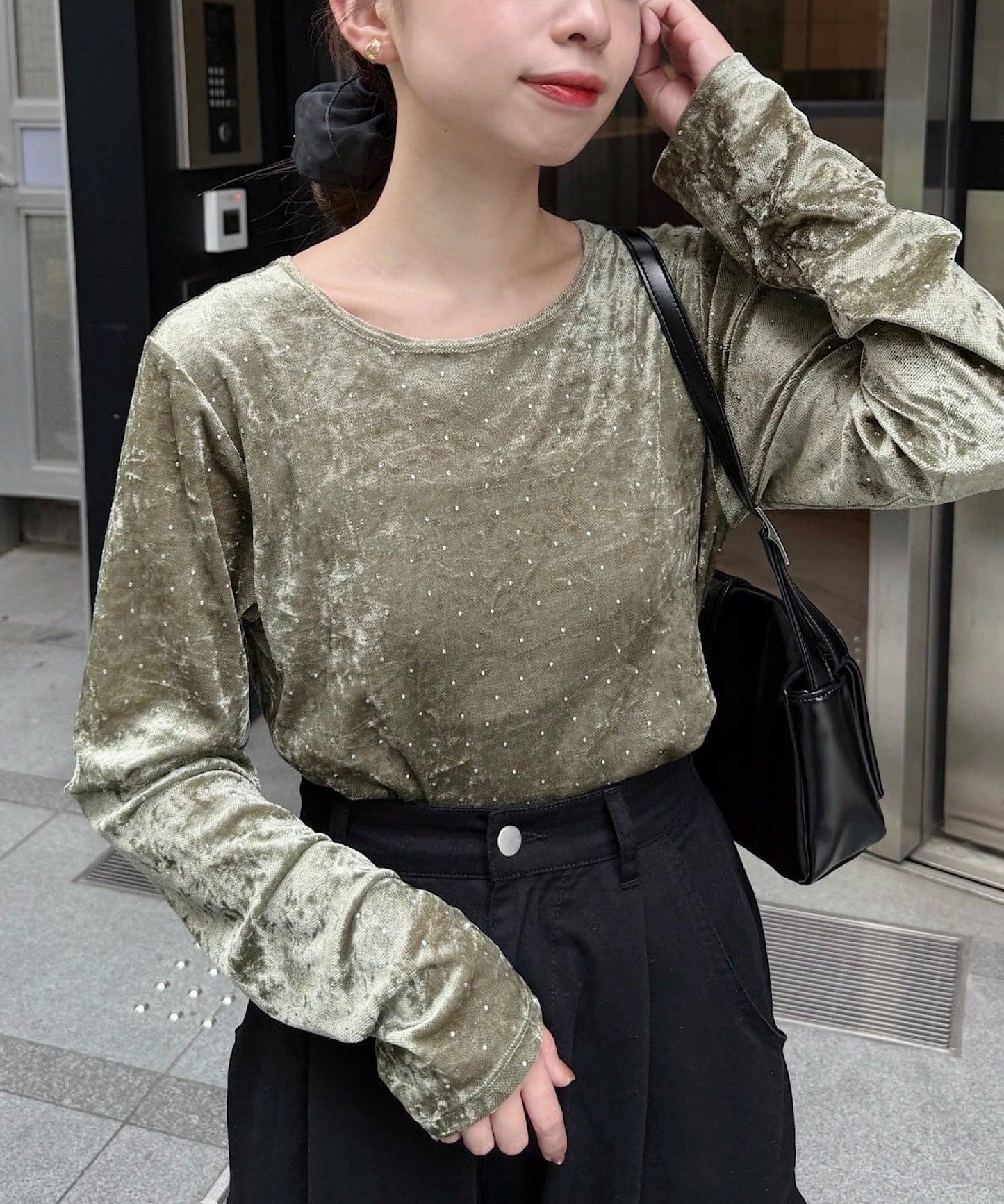 Kastane 鉚釘天鵝絨TOP