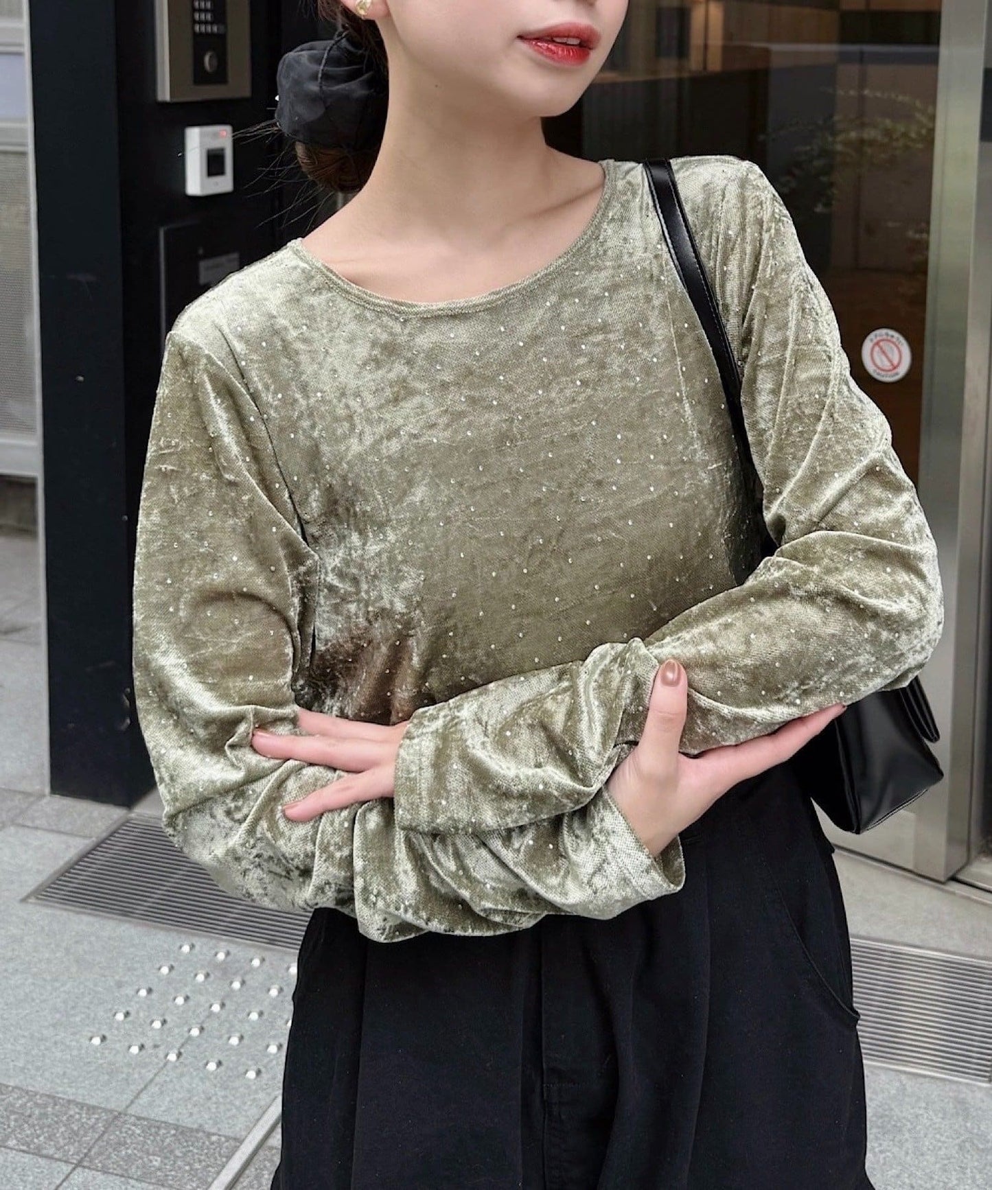 Kastane 鉚釘天鵝絨TOP