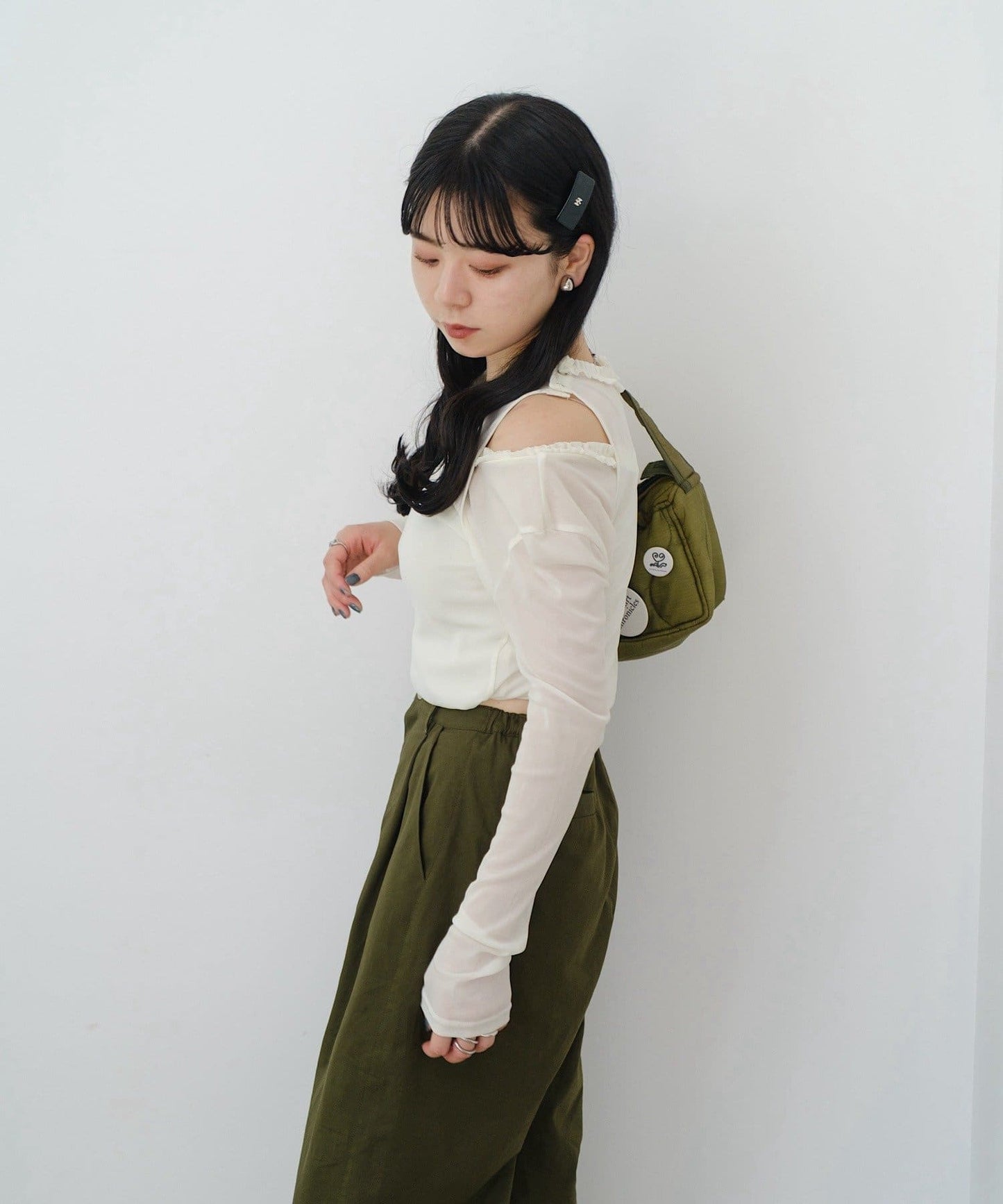 Kastane 不對稱分層透視長Tee