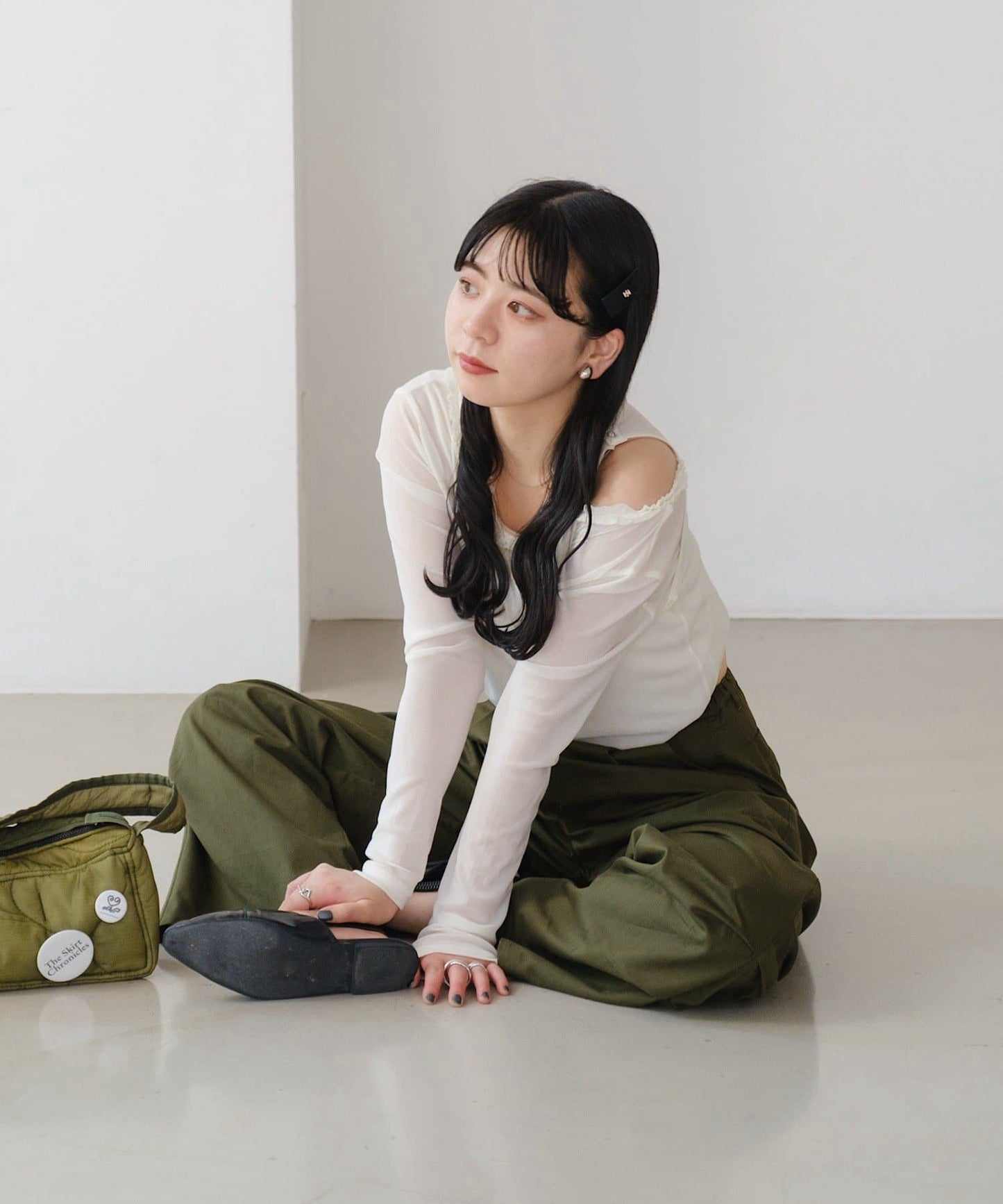 Kastane 不對稱分層透視長Tee