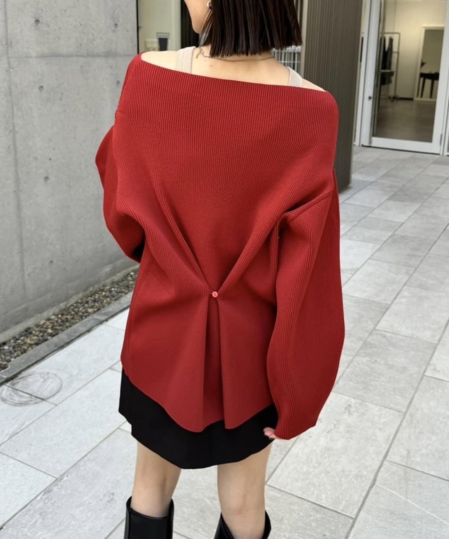 mystic Wide neck zip cardigan