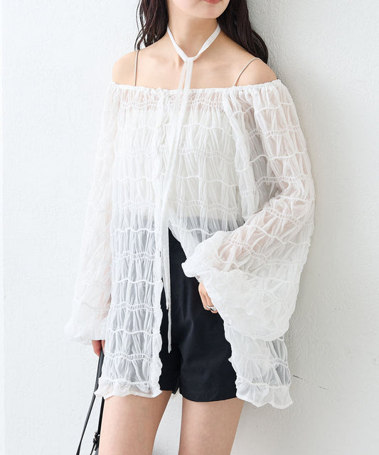 mystic wave sheer blouse