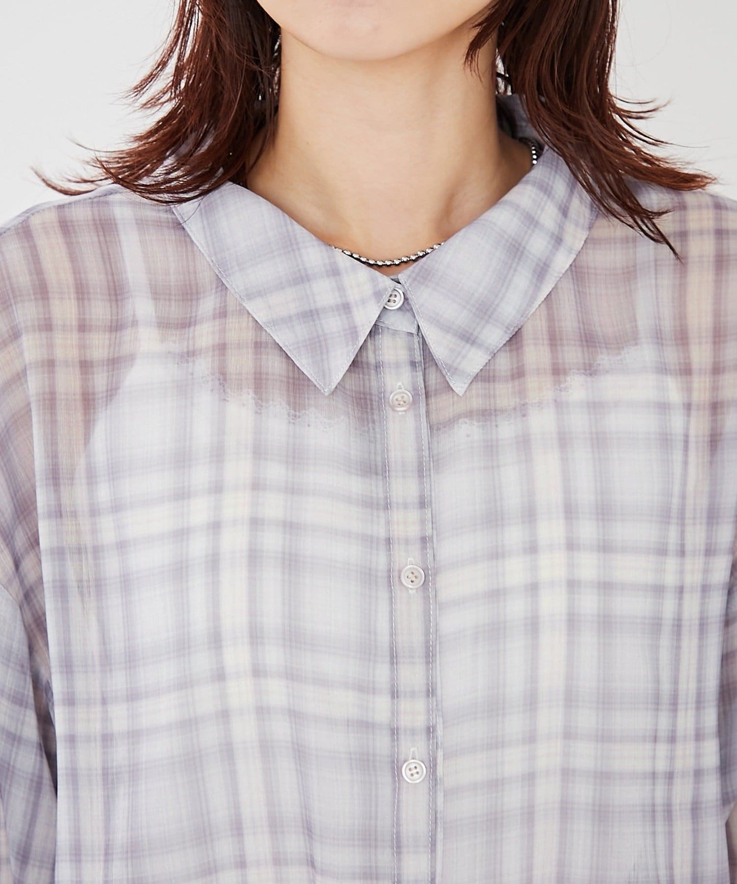 mystic 透視格紋 Shirt