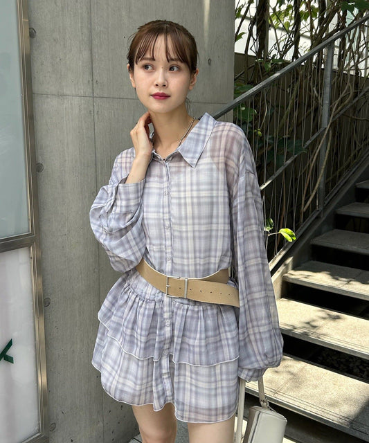 mystic 透視格紋 Shirt