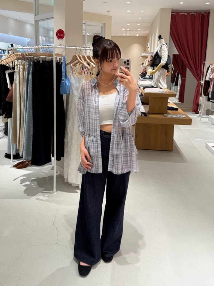 mystic 透視格紋 Shirt