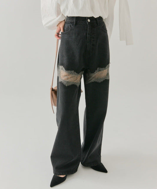 mystic Lace switching denim