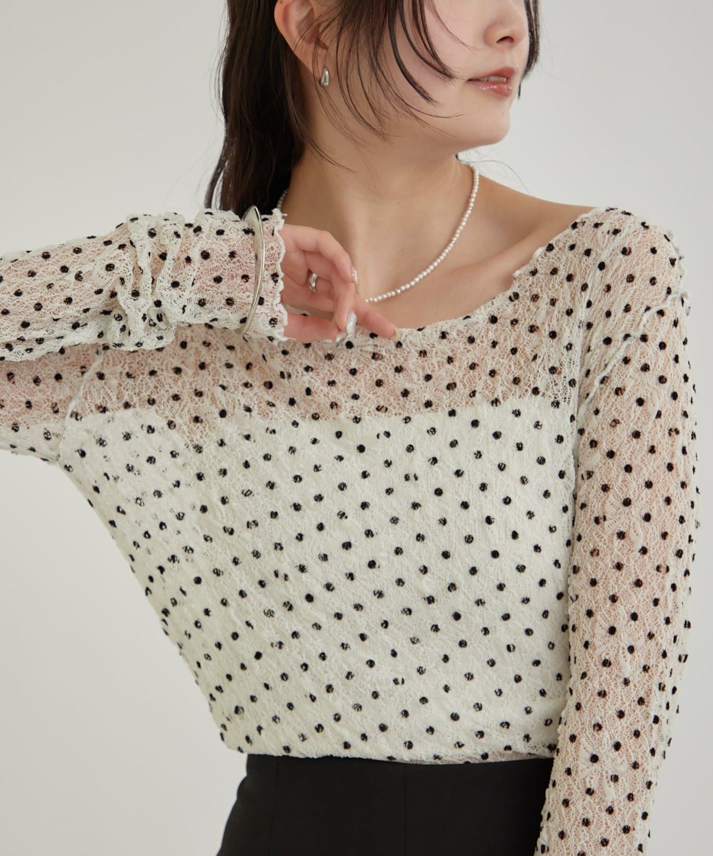 mystic 波點 lace Top