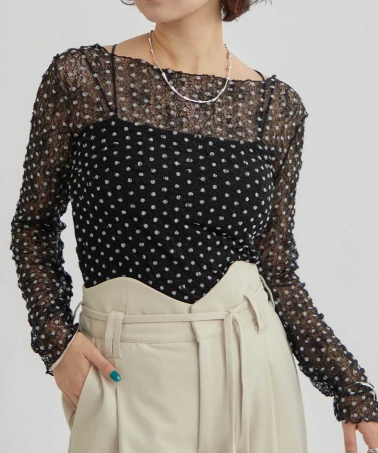 mystic 波點 lace Top