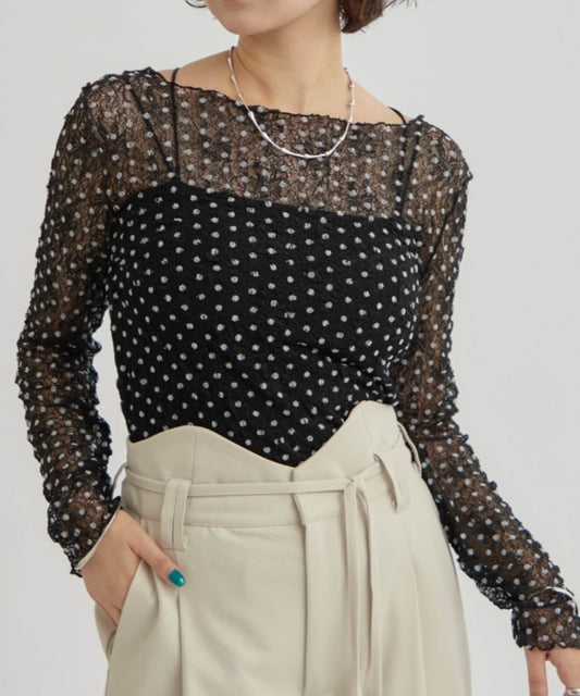 mystic 波點 lace Top