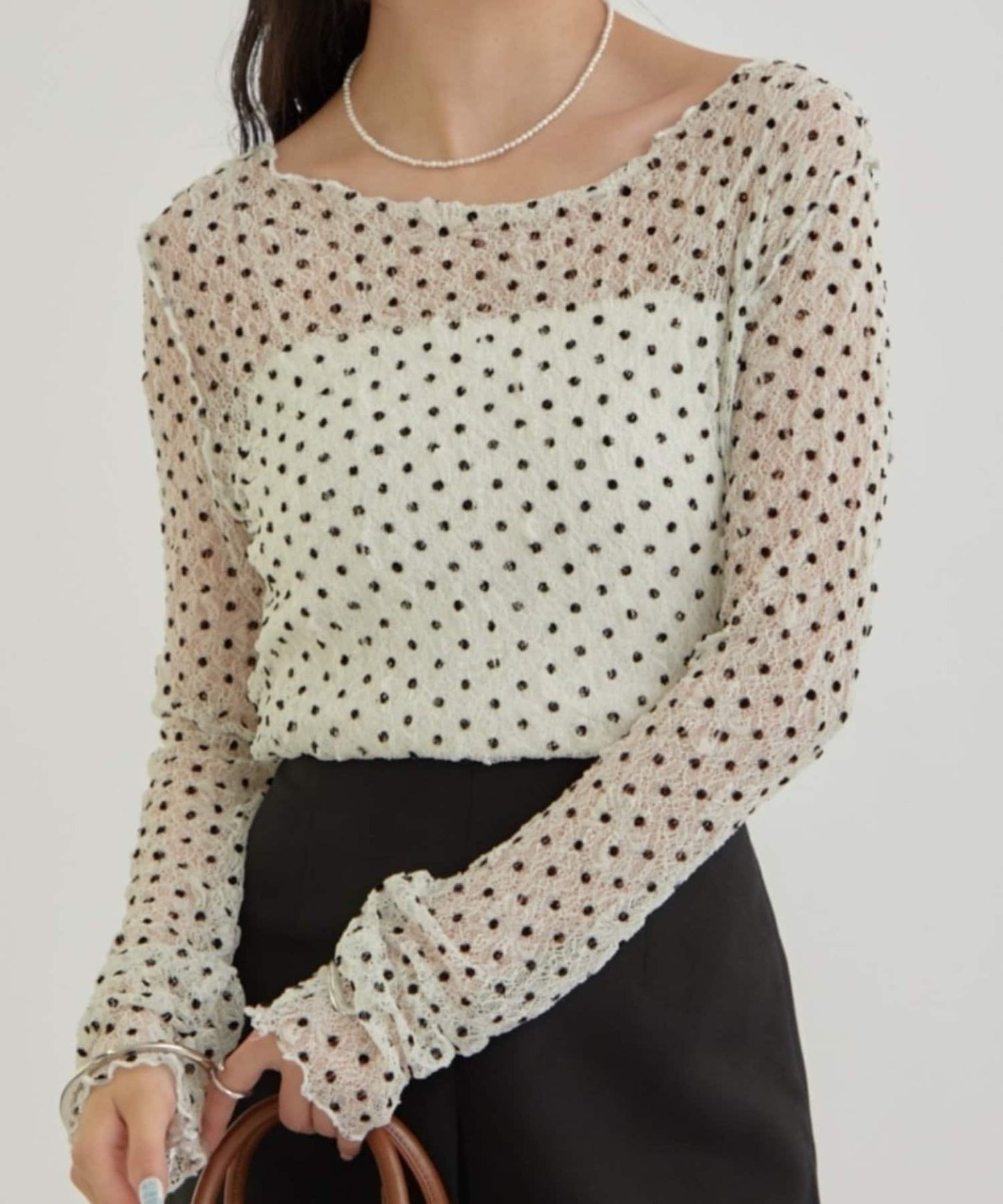 mystic 波點 lace Top