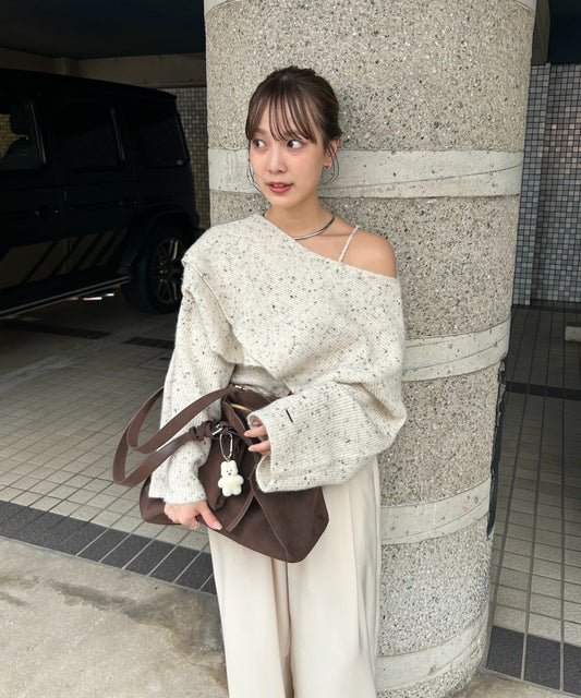 mystic 交叉針織開衩上衣+吊帶背心set