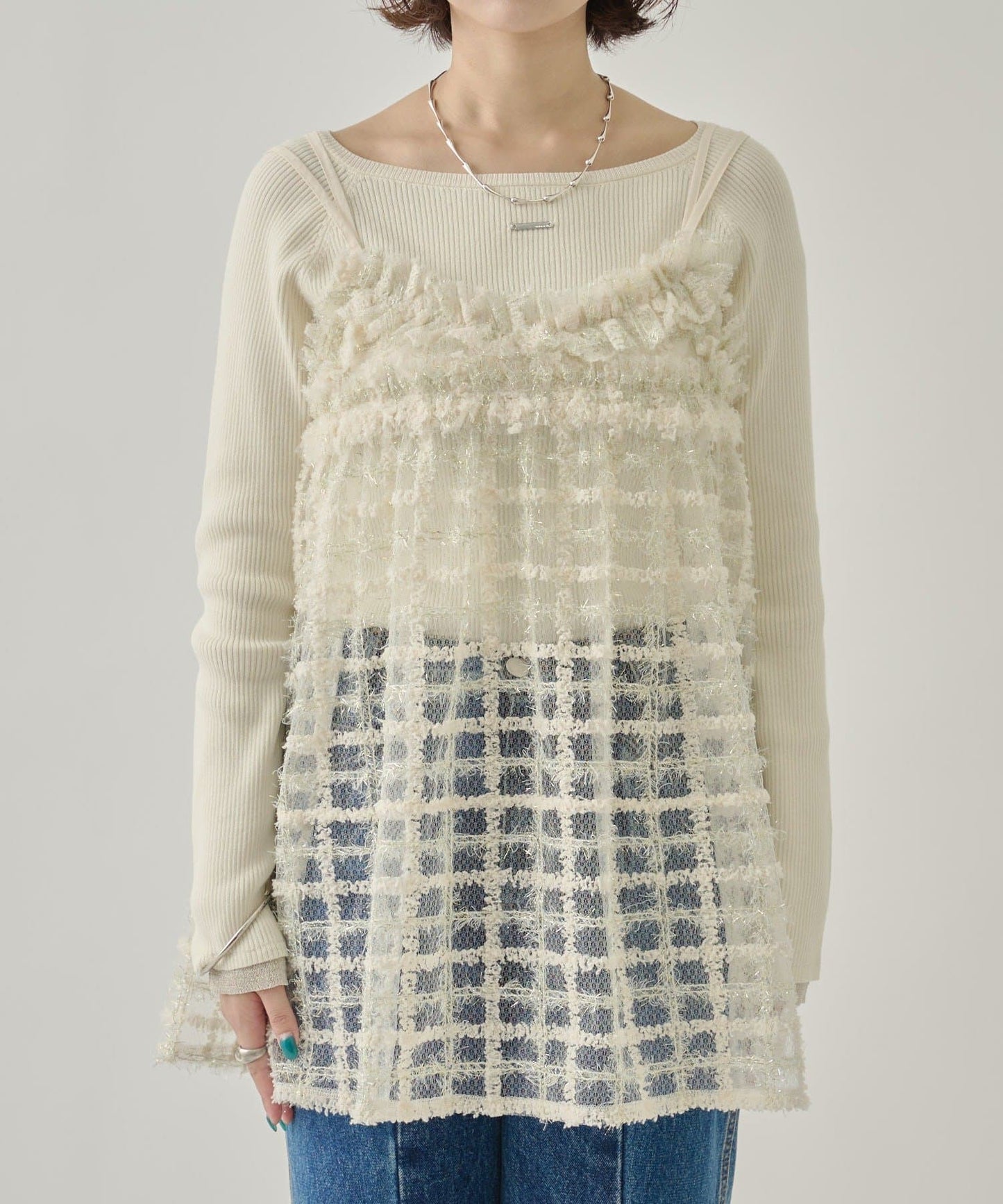 mystic Shiny tweed cami tunic