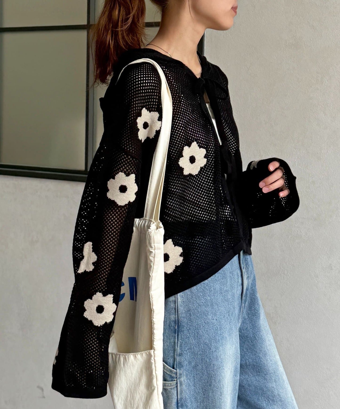 CPCM 2way 花花洞洞Ribbon Top