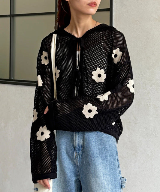 CPCM 2way 花花洞洞Ribbon Top