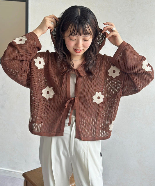 CPCM 2way 花花洞洞Ribbon Top