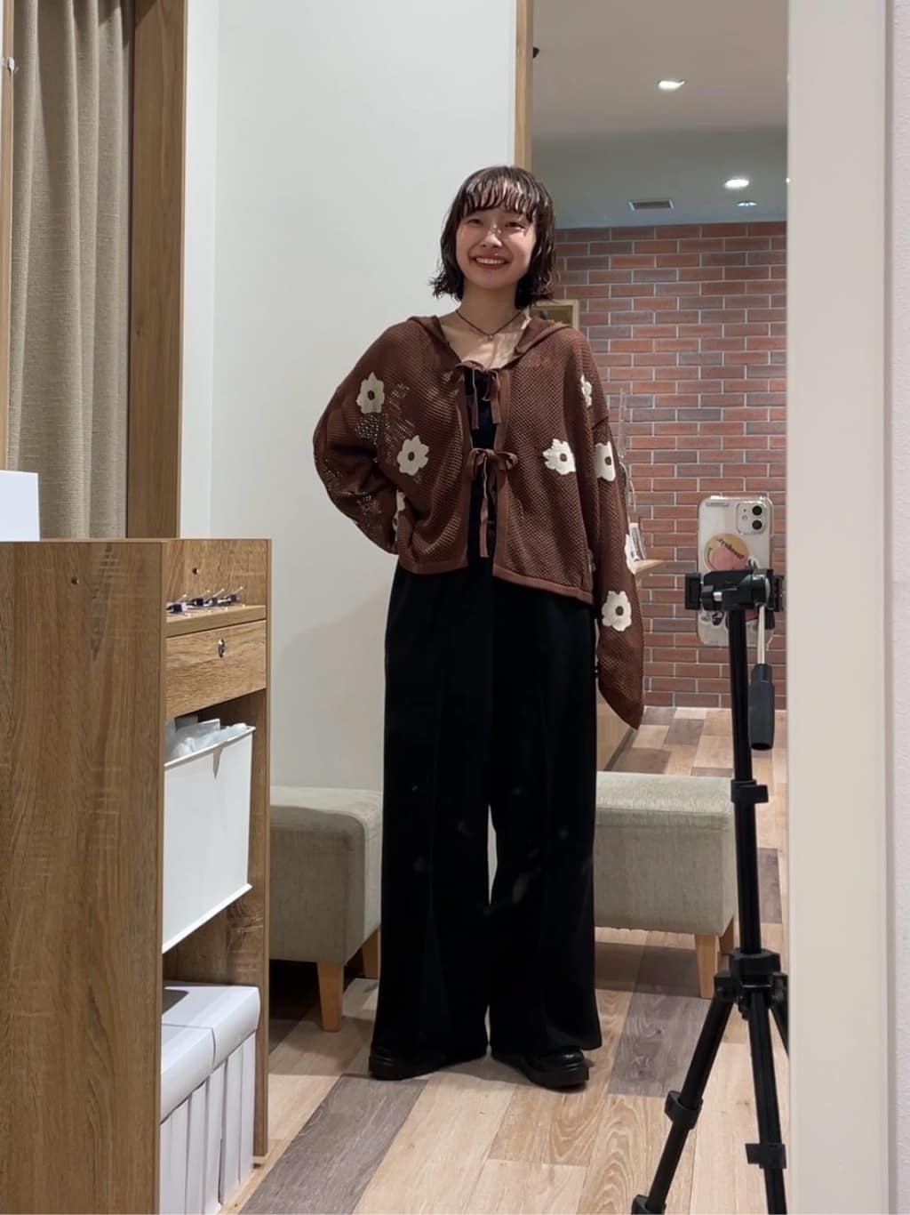 CPCM 2way 花花洞洞Ribbon Top