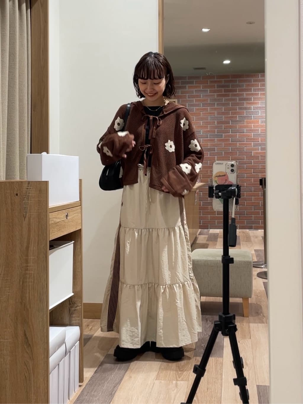 CPCM 2way 花花洞洞Ribbon Top