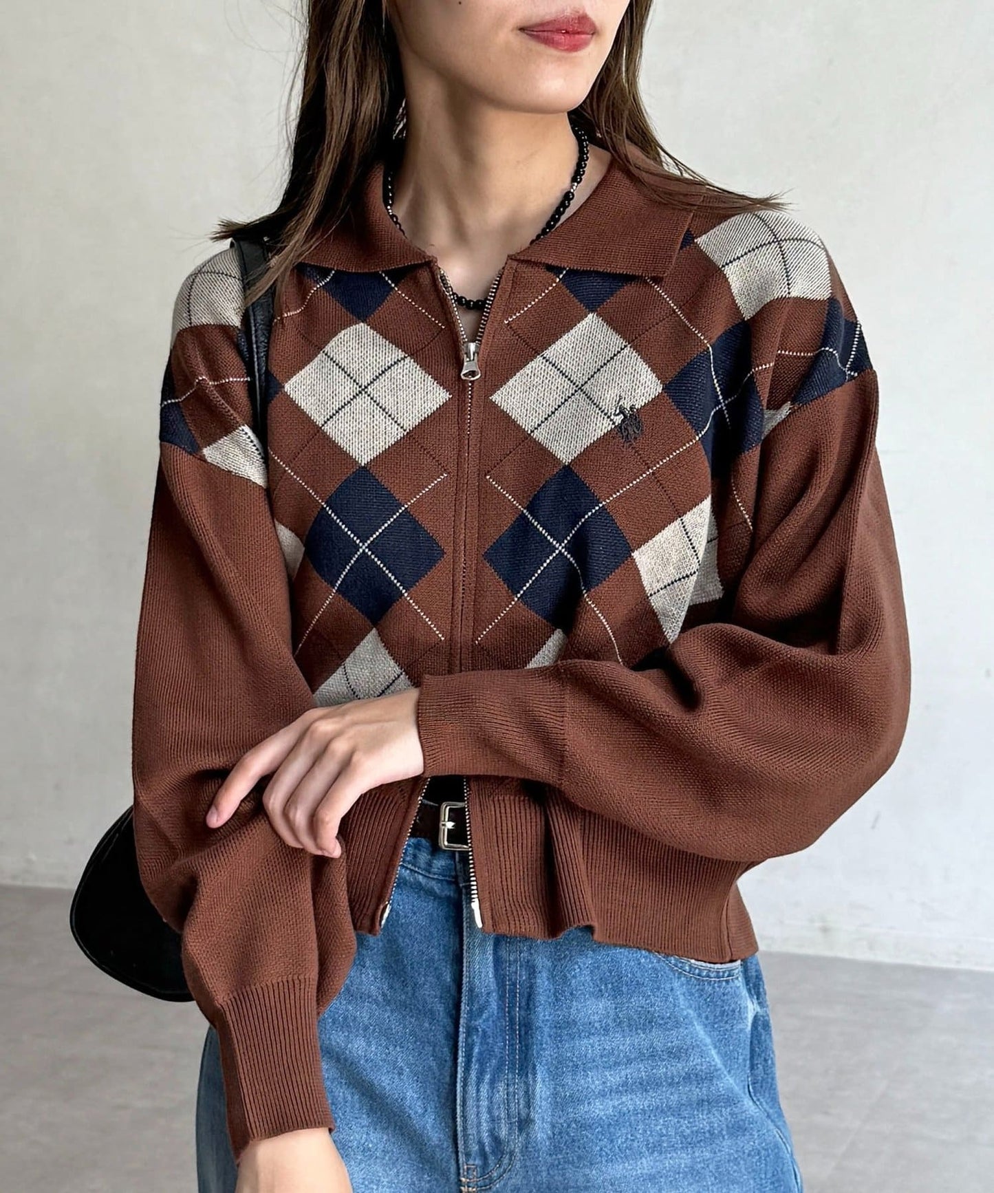 CPCM x U.S. POLO ASSN. Zip cardigan with collar