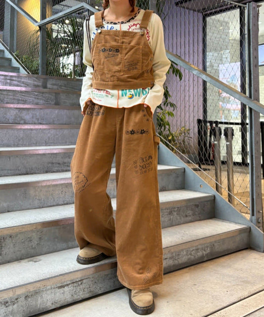 HELLO.SANFRANCISCO Multi way 塗鴉燈芯絨連身褲