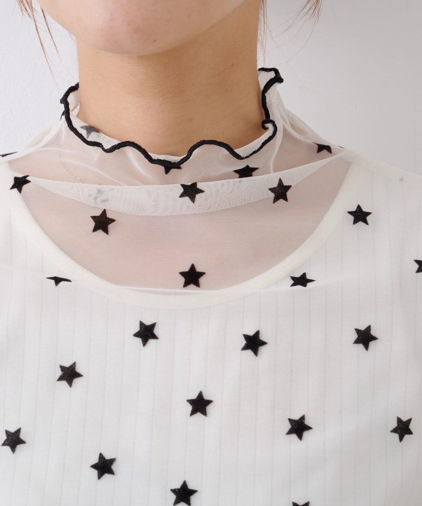 HELLO.SANFRANCISCO 星星 print sheer tops💫