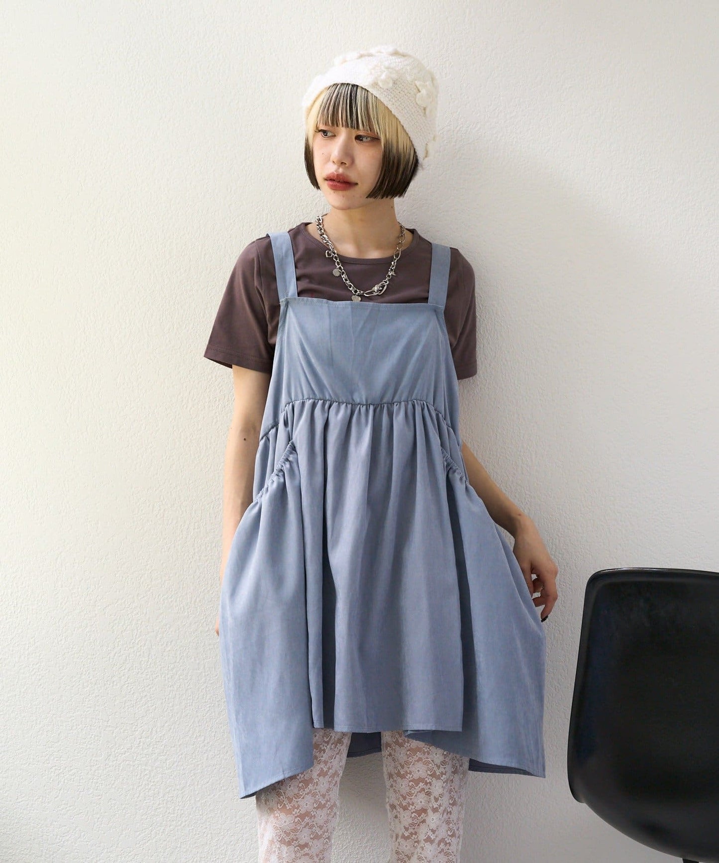 w closet Ribbon 2-way Peach Dress