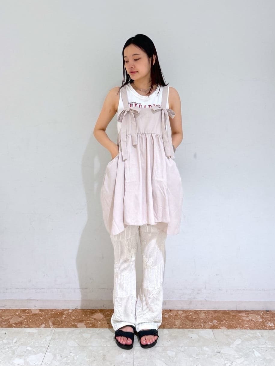 w closet Ribbon 2-way Peach Dress