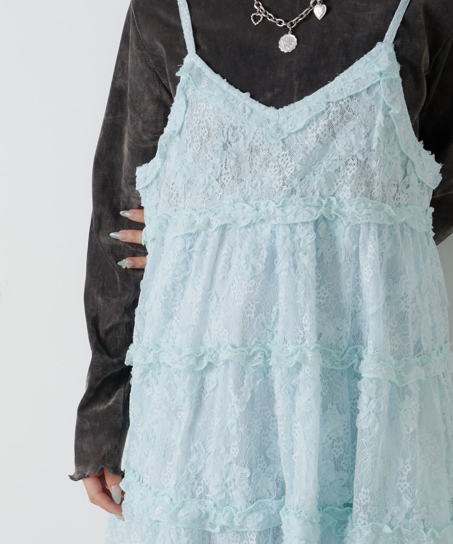 w closet 3D lace mini cami dress