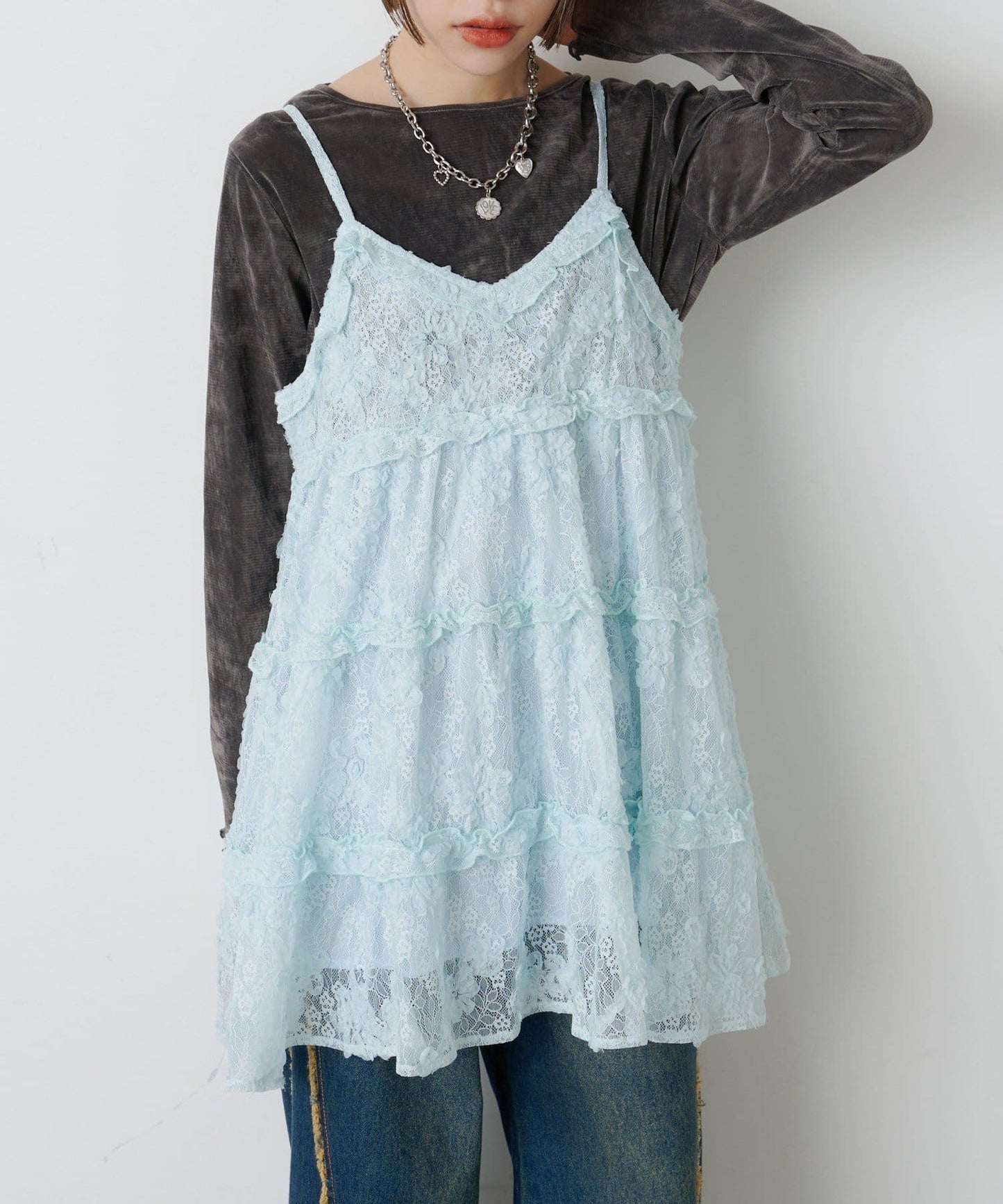 w closet 3D lace mini cami dress