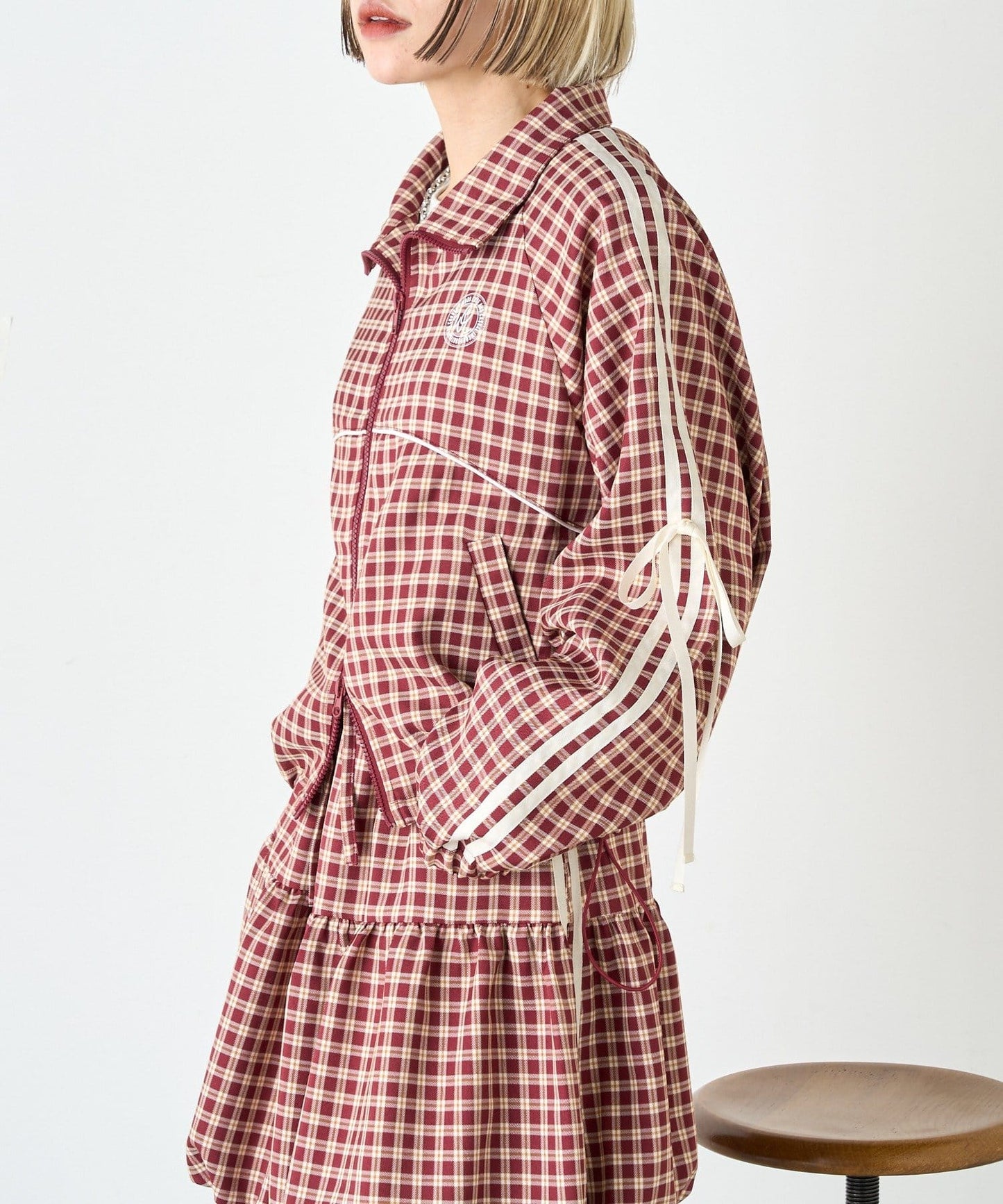 w closet Check line blouson