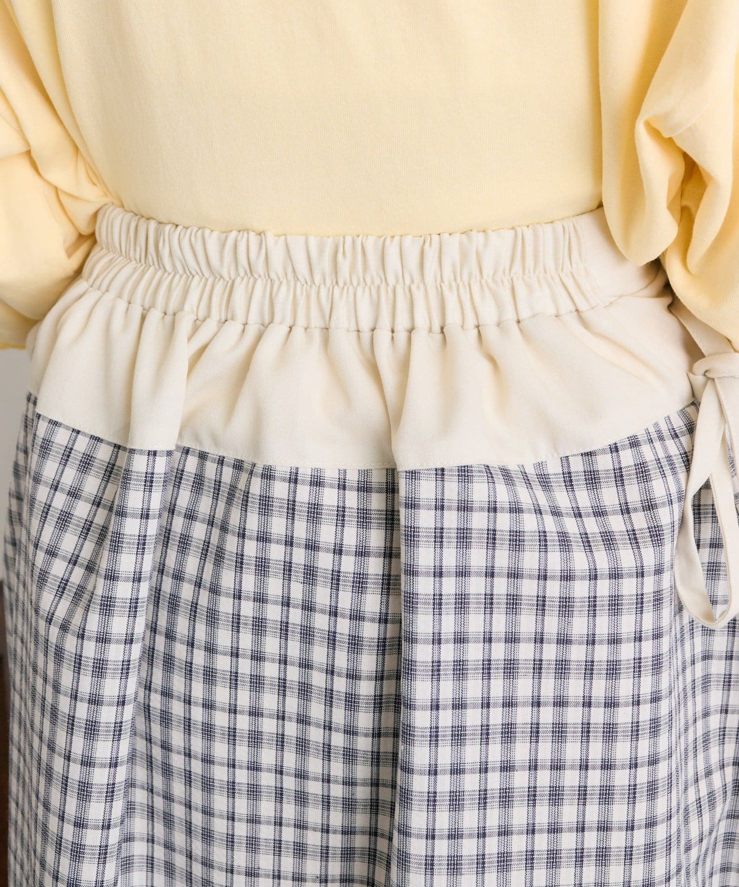 w closet 格紋荷葉邊中長裙