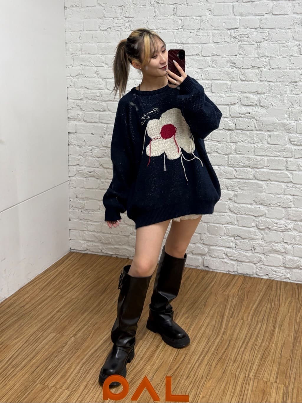 w closet Big Pattern Knit