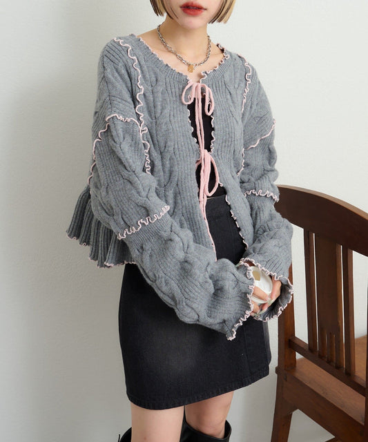 w closet 靚配色針織Cardigan