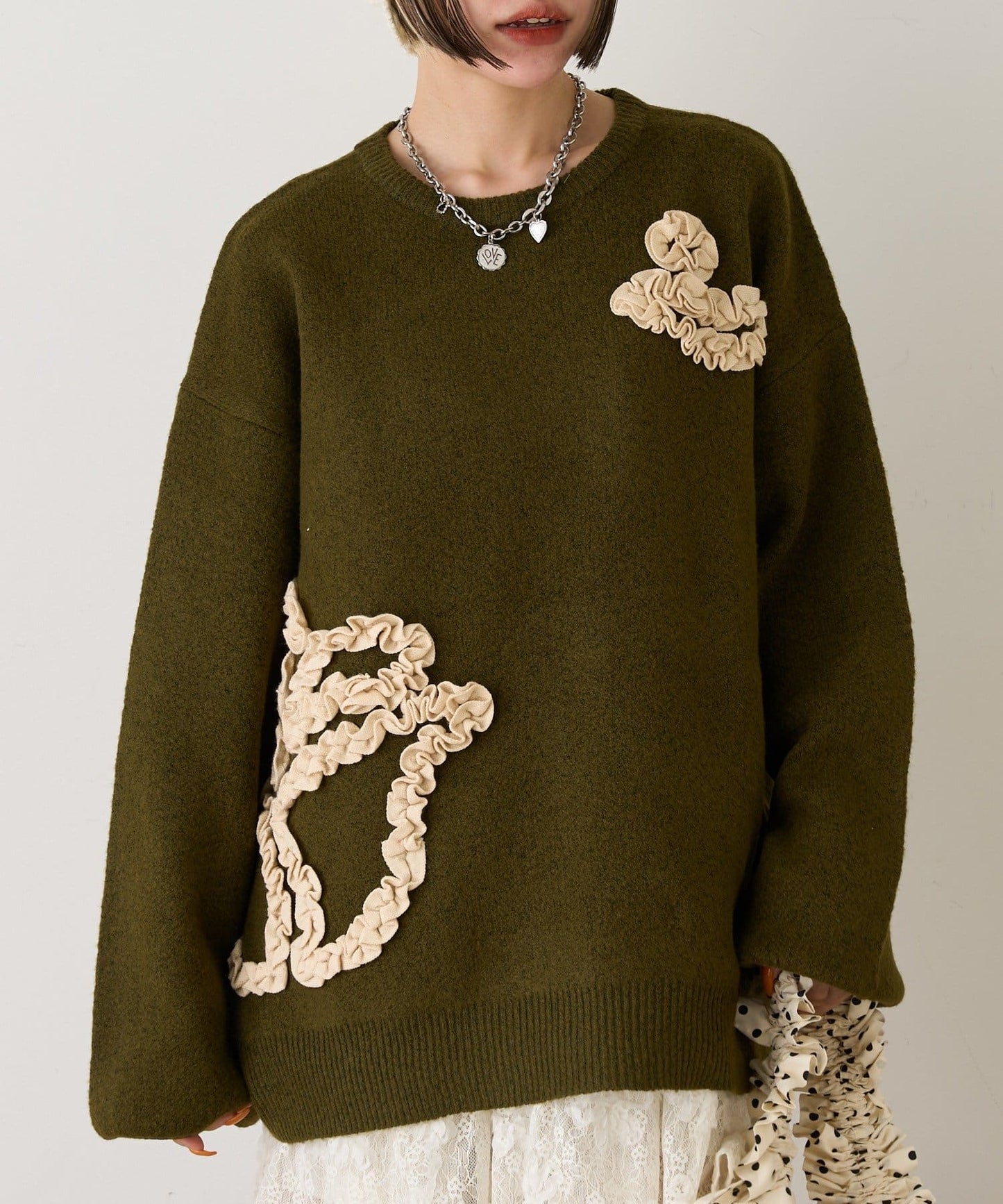 w closet Colored flower motif knit