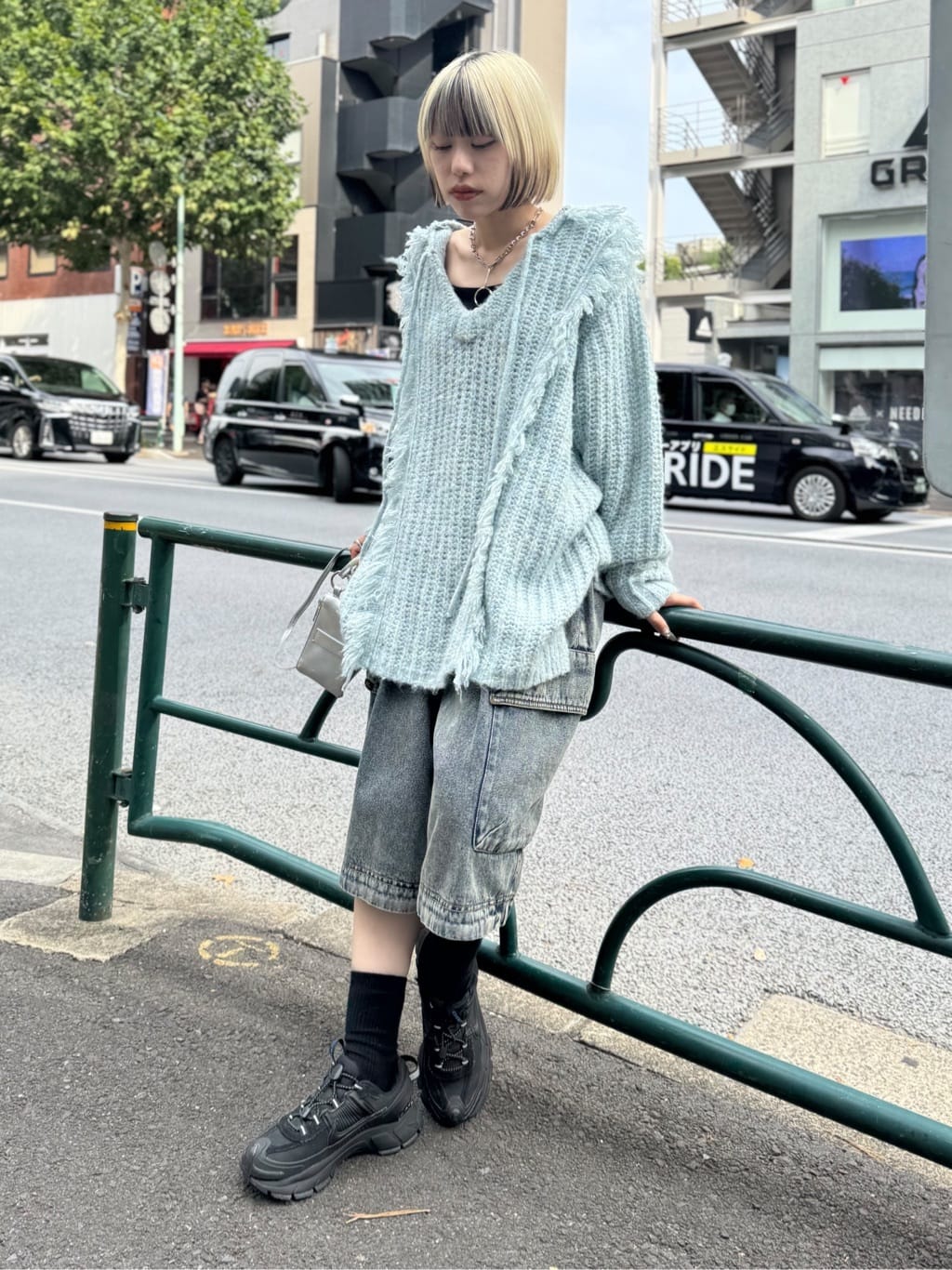 w closet 連帽流蘇混紡針織衫