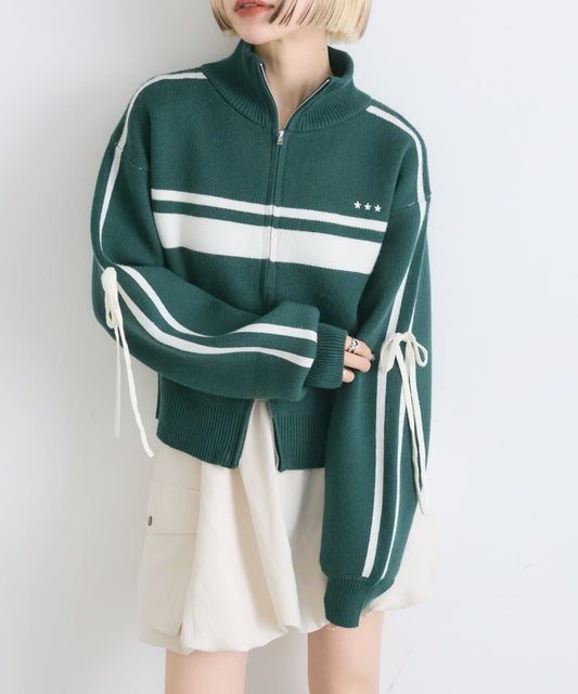 w closet Line knit ZIP blouson