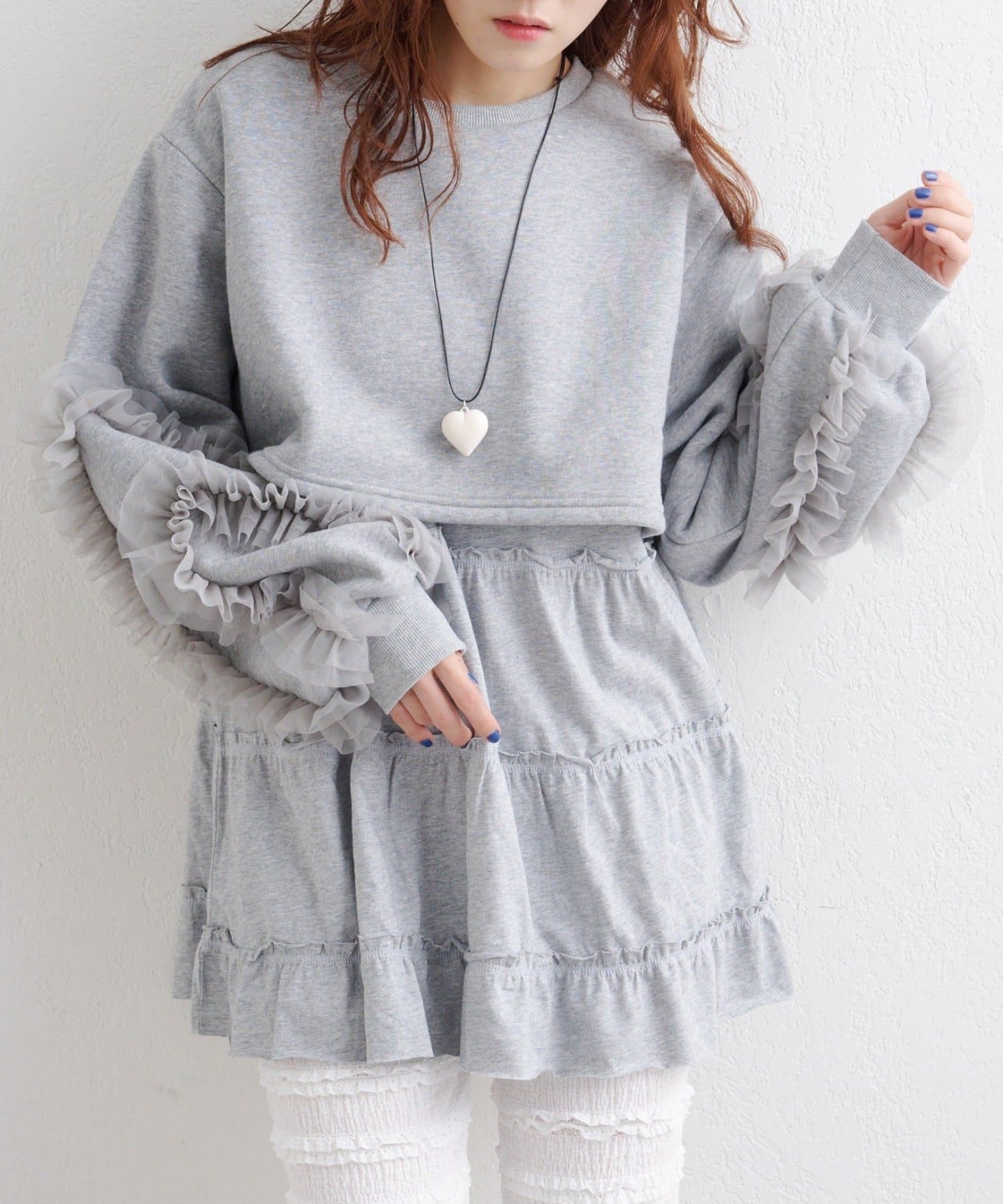 w closet 薄紗袖運動風ops