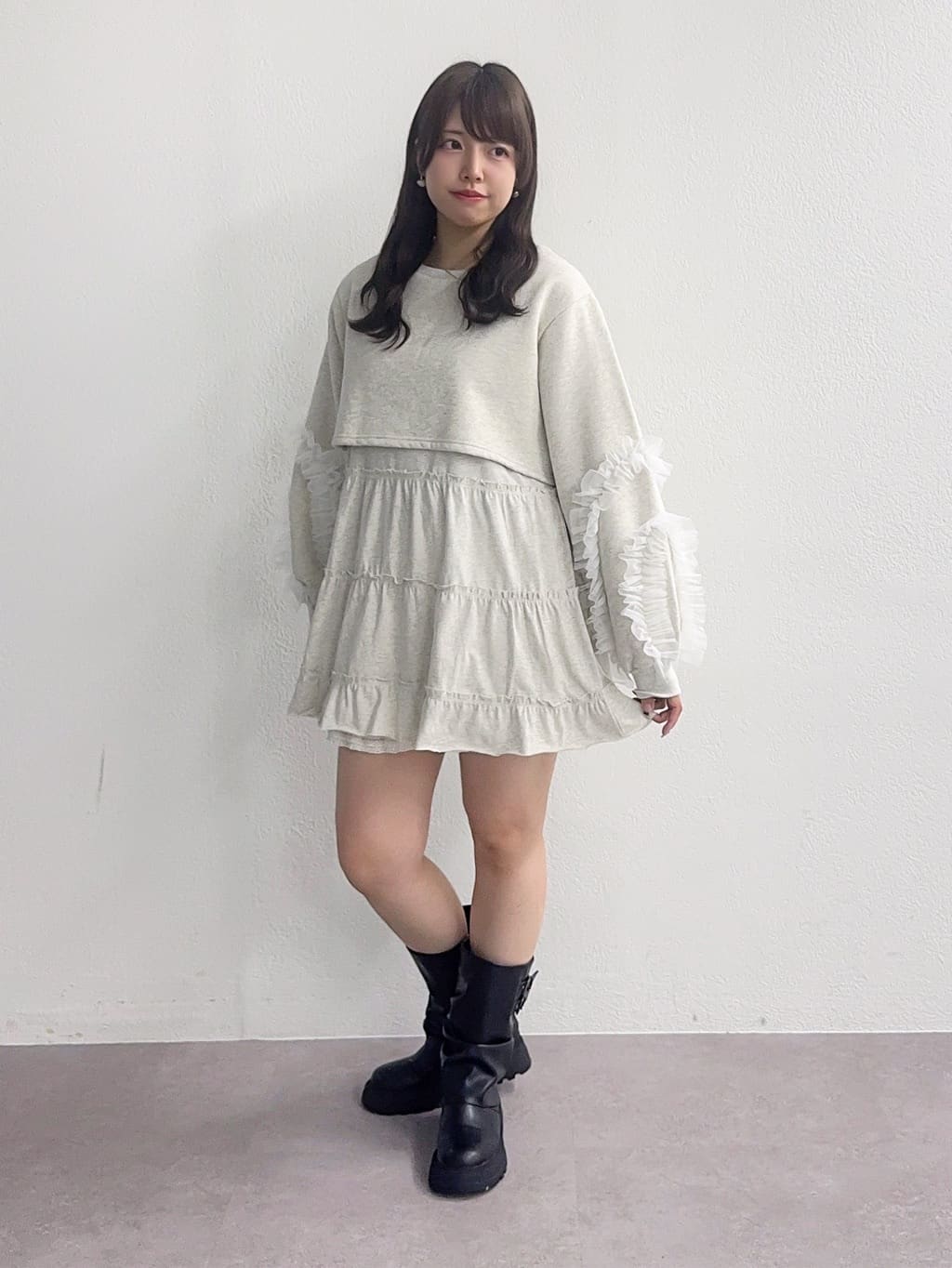 w closet 薄紗袖運動風ops