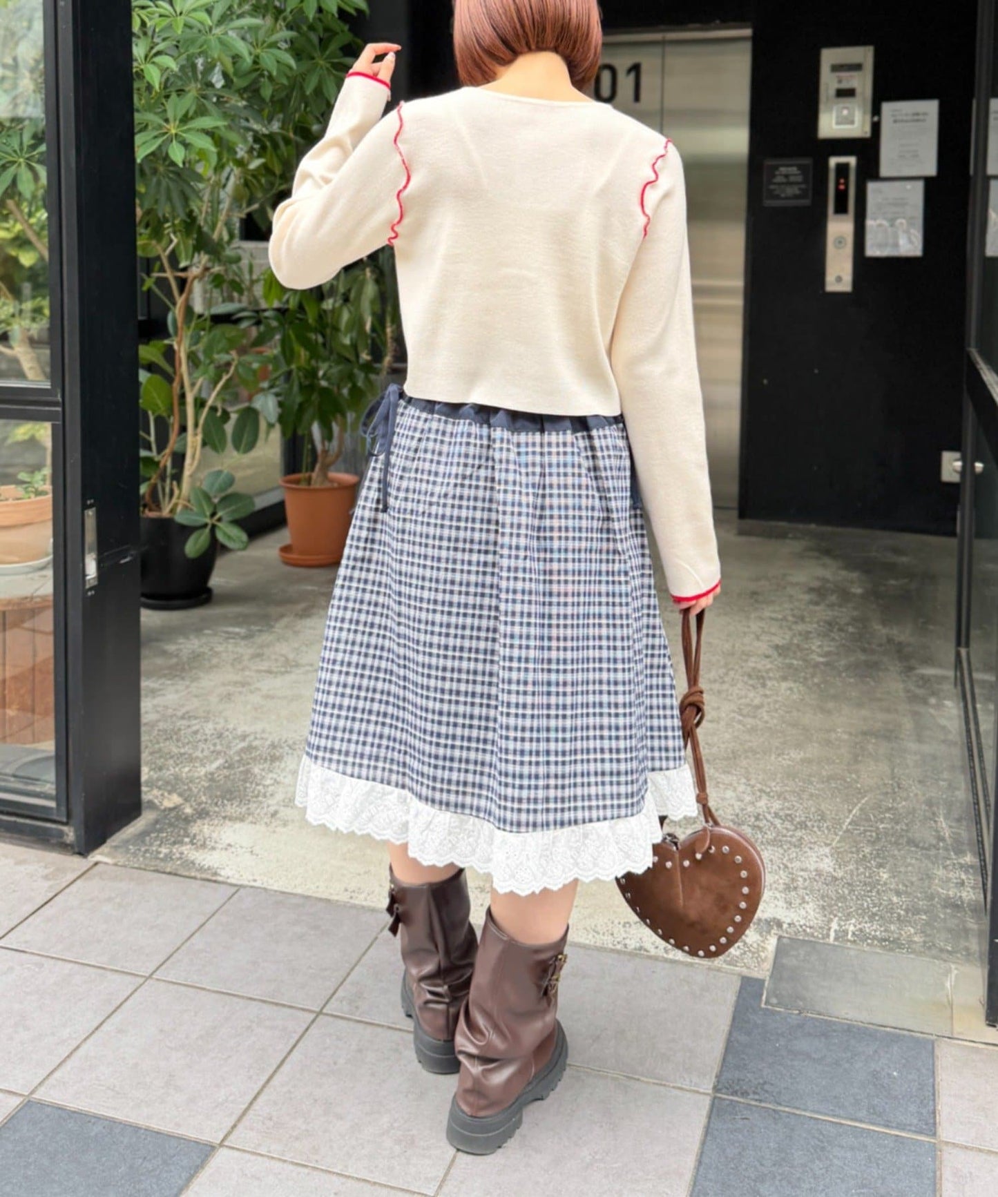 w closet 配色滾邊cardigan