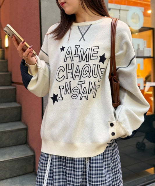 w closet patch knit