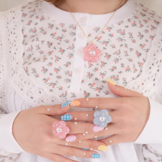 「88折現貨」Chaco ෆ⸒⸒ Flower pearl ring