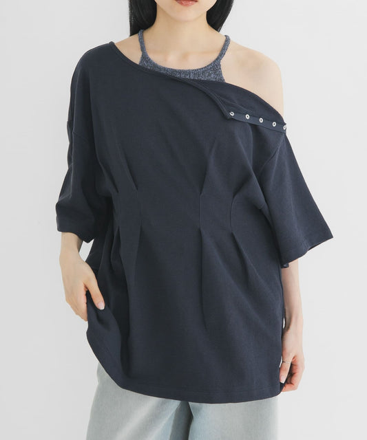 KBF 露肩修腰寬鬆Tee - Image 2