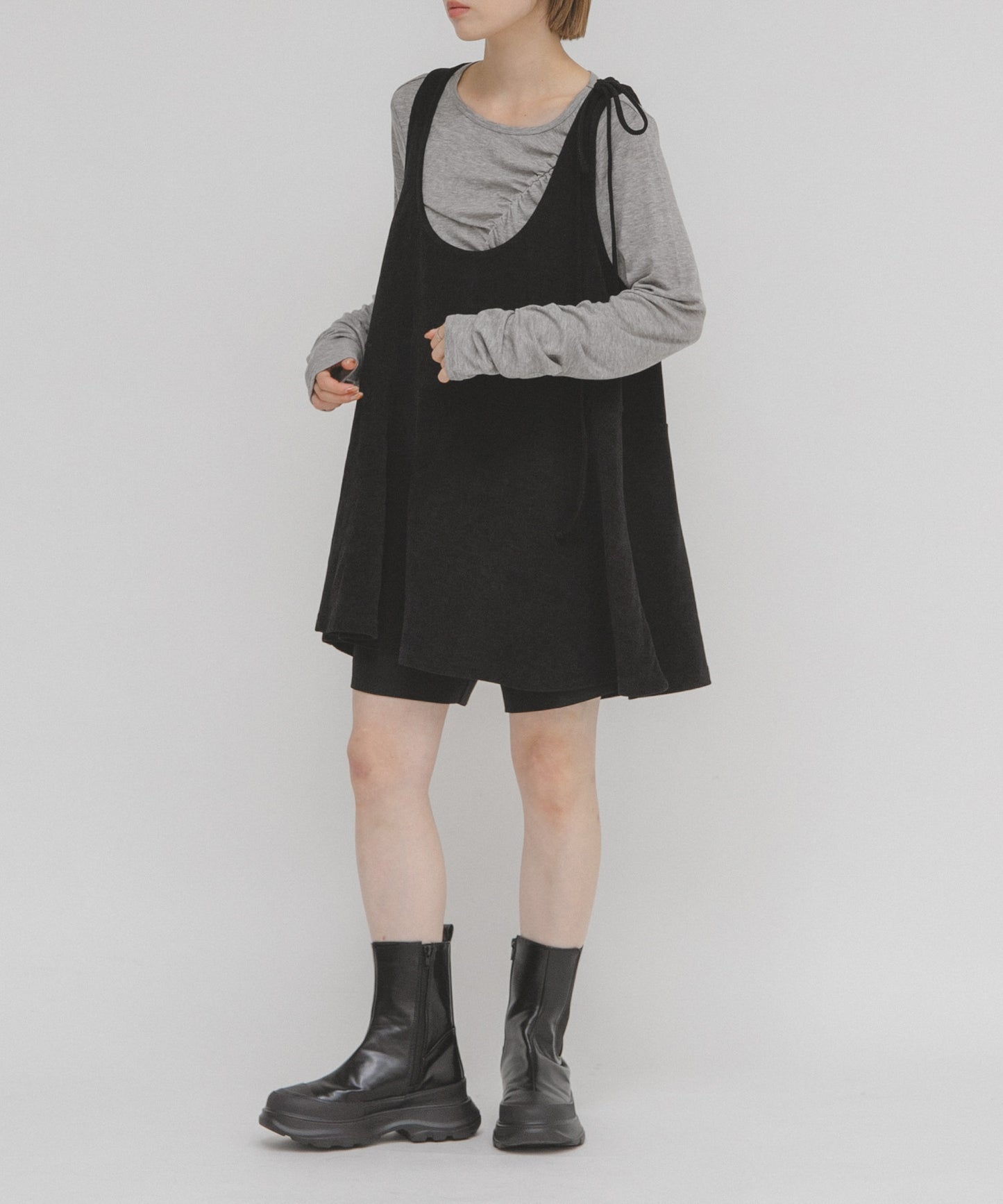 KBF 2WAY low flare mini dress