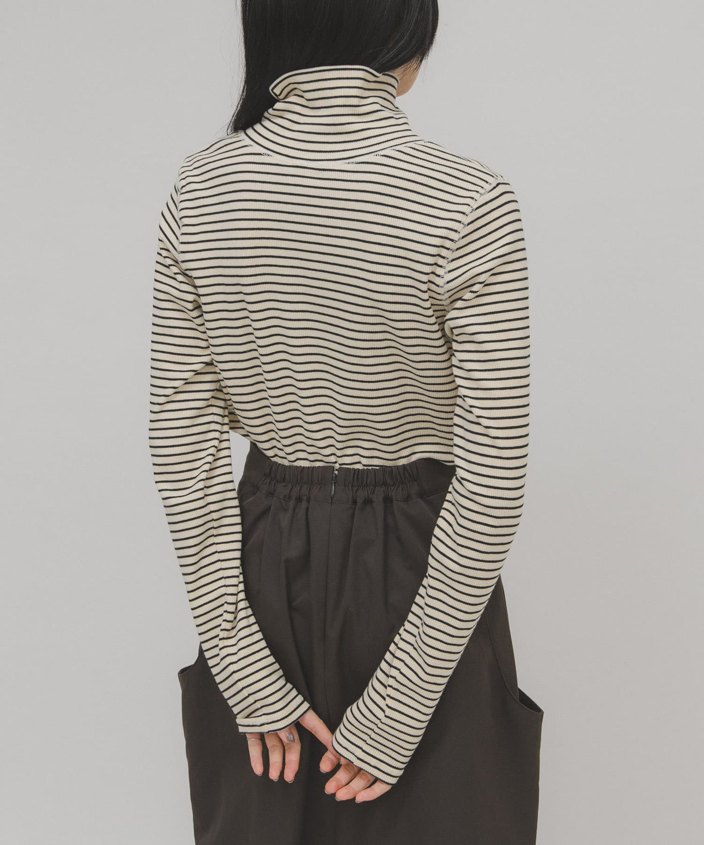 KBF 高領條紋 tops