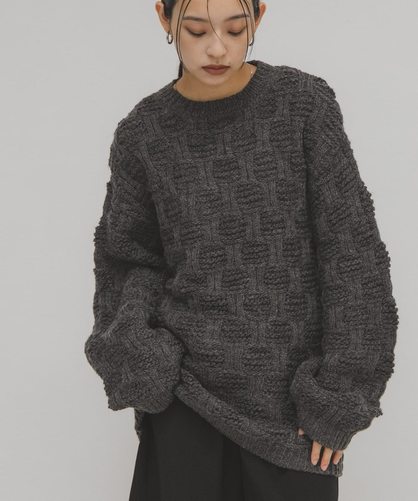 KBF grid pattern knit